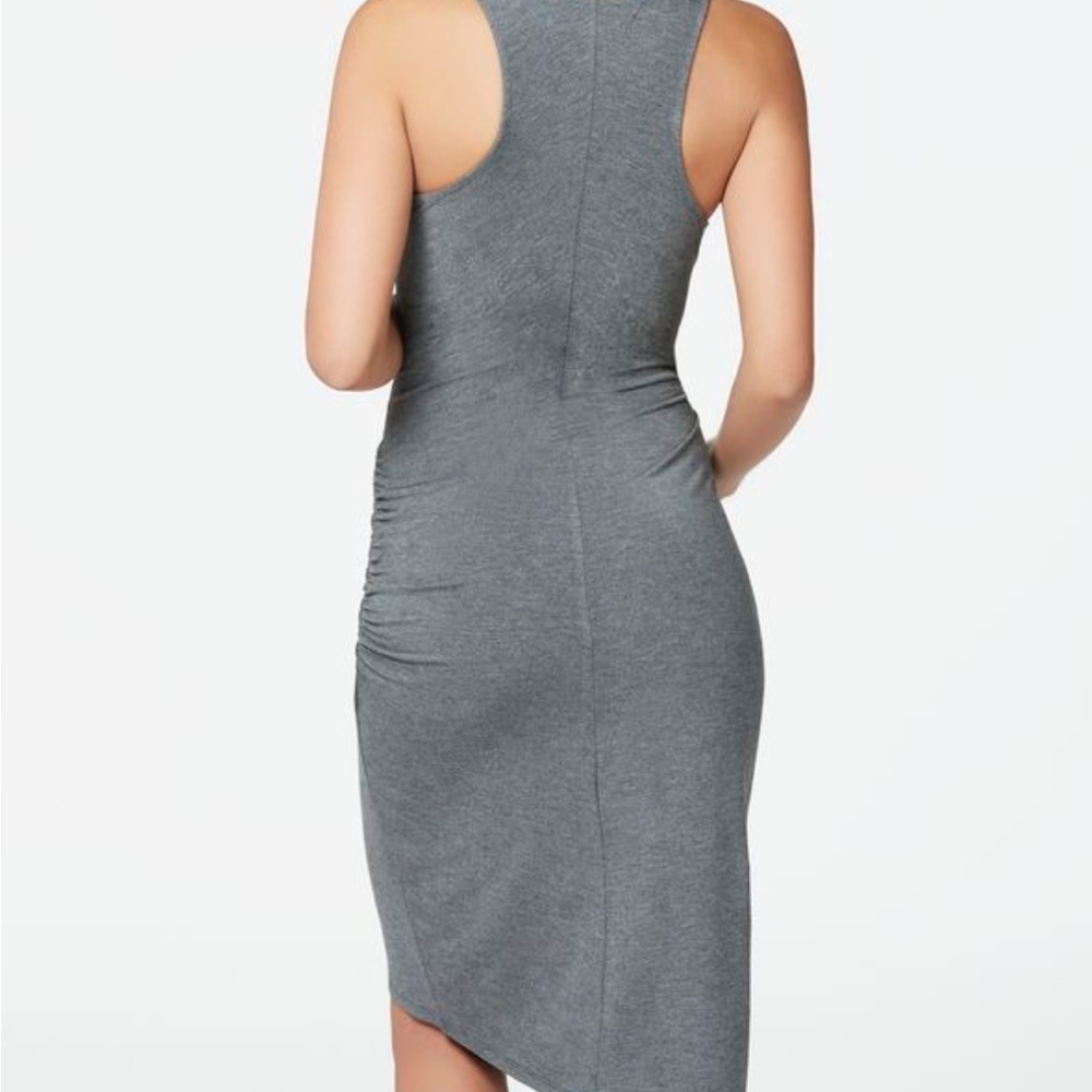 Asymmetrical Ruched Knit Dress - Picture 2 of 7